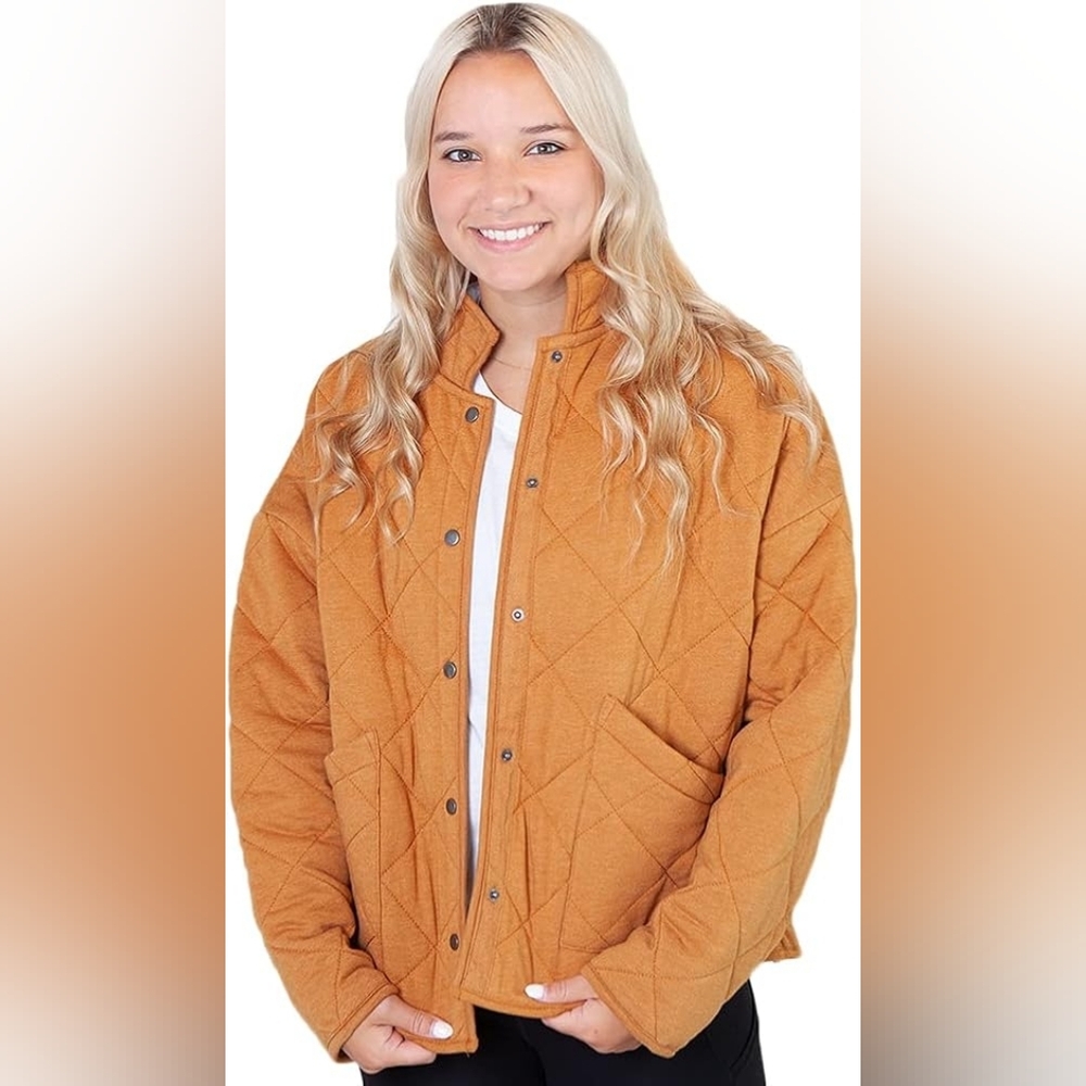 Z Supply Quilted Puffer Jacket in Camel